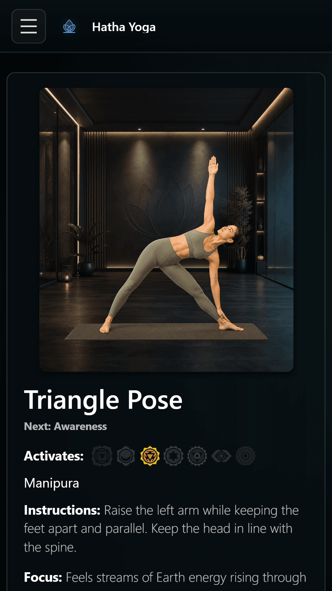 My Yoga App guided practice on Android